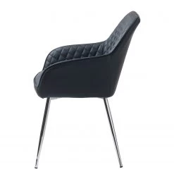 Red Living Chaises à accoudoirs Dela III (lot de 2) - Imitation cuir / Fer - Noir / Chrome -Chaises Soldes 2022 1000303600 211117 16473800086 DETAILS P000000001000303600