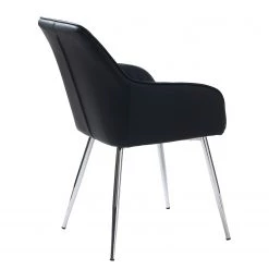 Red Living Chaises à accoudoirs Dela III (lot de 2) - Imitation cuir / Fer - Noir / Chrome -Chaises Soldes 2022 1000303600 211117 16473800088 DETAILS P000000001000303600