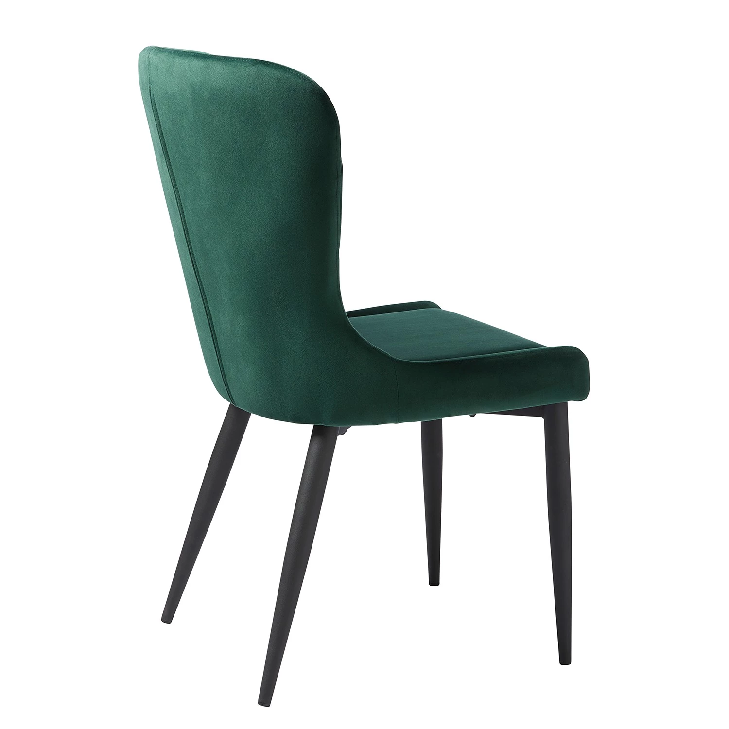 Red Living Chaises capitonnées Kaman (lot de 2) - Velours / Fer - Vert foncé / Noir 4 Red Living Chaises capitonnées Kaman (lot de 2) - Velours / Fer - Vert foncé / Noir – Image 2