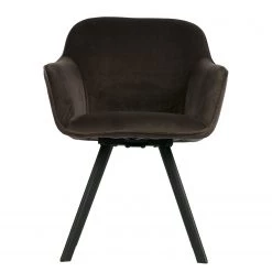 Red Living Chaises à accoudoirs Livia (lot de 2) - Velours / Acier - Marron gris / Noir -Chaises Soldes 2022 1000303853 211105 13105200066 DETAILS P000000001000303853