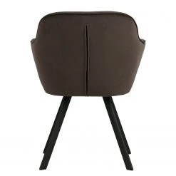 Red Living Chaises à accoudoirs Livia (lot de 2) - Velours / Acier - Marron gris / Noir -Chaises Soldes 2022 1000303853 211105 13105200088 DETAILS P000000001000303853