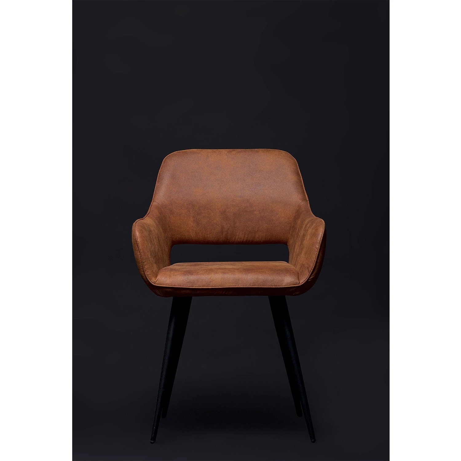 Red Living Chaises à accoudoirs Avril II (lot de 2) - Microfibre / Acier - Marron vintage / Noir 4 Red Living Chaises à accoudoirs Avril II (lot de 2) - Microfibre / Acier - Marron vintage / Noir – Image 2