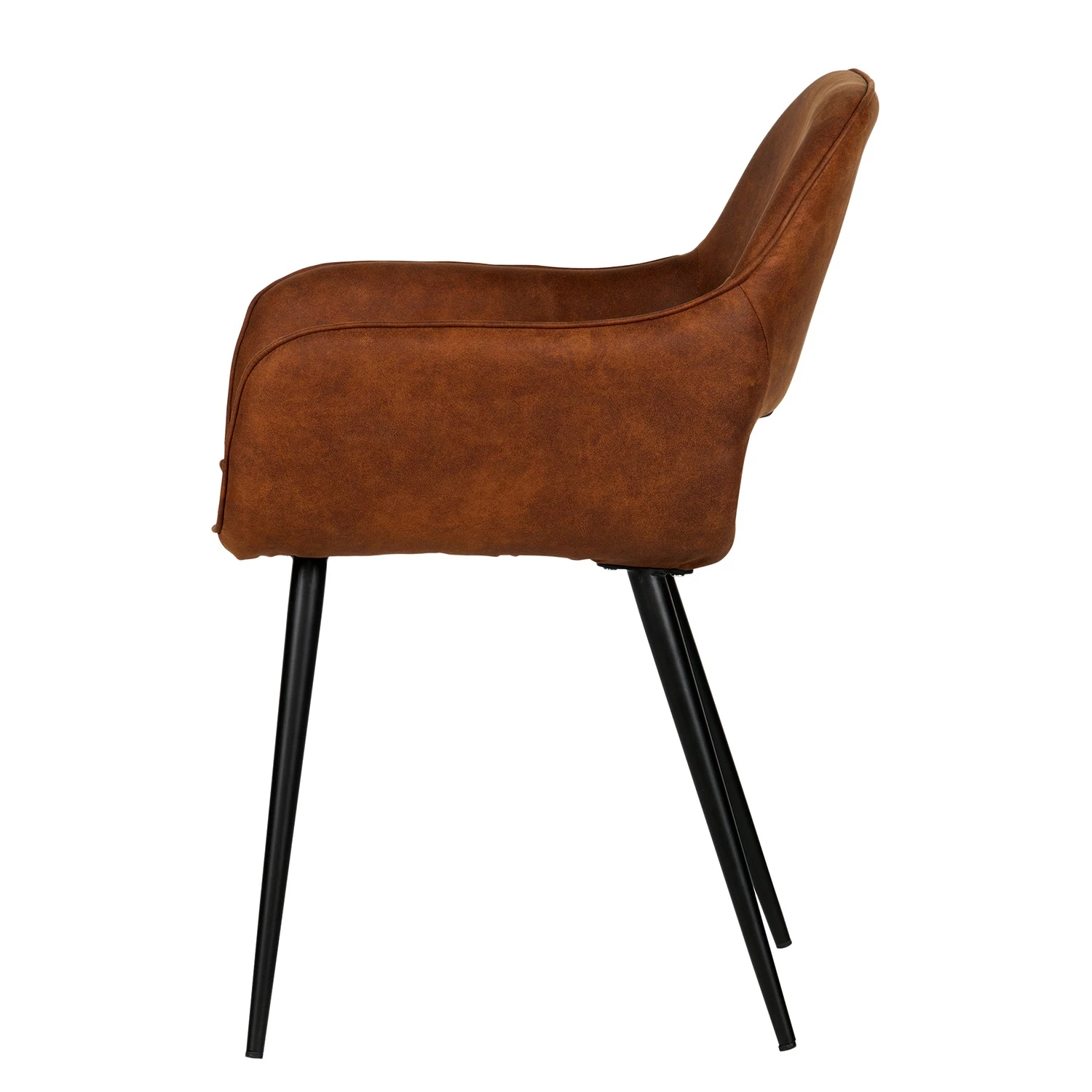 Red Living Chaises à accoudoirs Avril II (lot de 2) - Microfibre / Acier - Marron vintage / Noir 6 Red Living Chaises à accoudoirs Avril II (lot de 2) - Microfibre / Acier - Marron vintage / Noir – Image 4