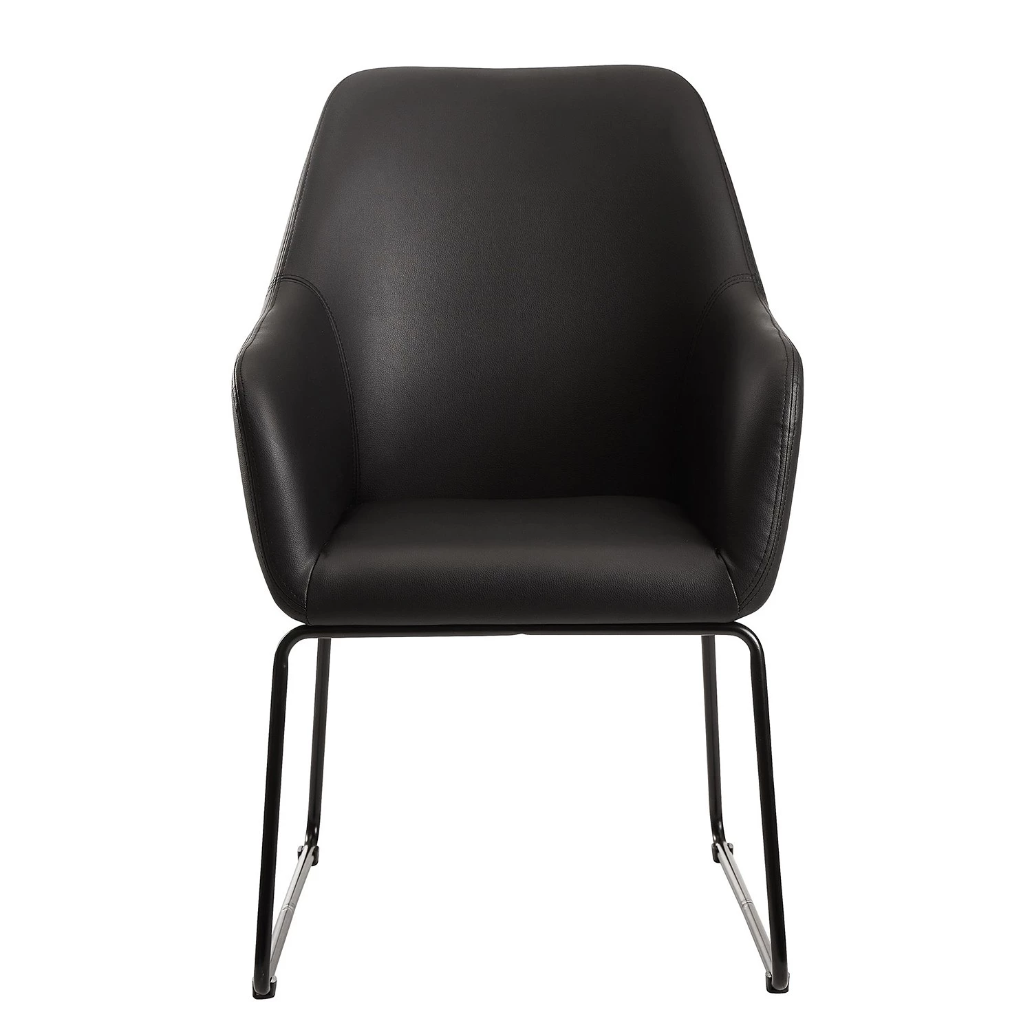 Loftscape Chaise à accoudoirs Fradou III - Imitation cuir / Fer - Noir 4 Loftscape Chaise à accoudoirs Fradou III - Imitation cuir / Fer - Noir – Image 2