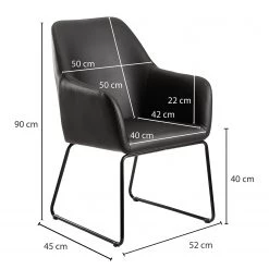 Loftscape Chaise à accoudoirs Fradou III - Imitation cuir / Fer - Noir 15 Loftscape Chaise à accoudoirs Fradou III - Imitation cuir / Fer - Noir -Chaises Soldes 2022 1000303936 211103 12152300795 SKETCH DETAILS P000000001000303936 sketch