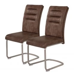 Loftscape Chaise cantilever Witney - Marron vintage - Lot de 2