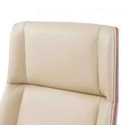 Fredriks Chaise de bureau Zuma - Cuir véritable / Plaqué noyer / Métal - Crème / Noyer / Aluminium -Chaises Soldes 2022 1000310662 220509 070 DETAILS P000000001000310662