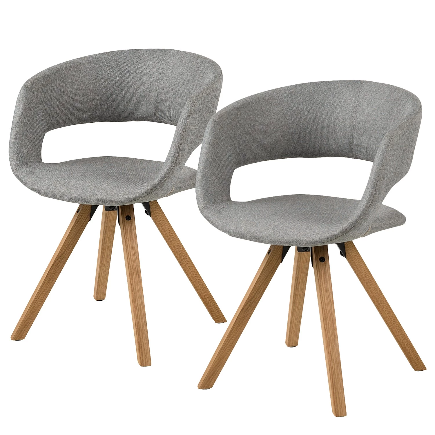 Mørteens Chaise à accoudoirs Buggio - Tissu / Hévéa massif - Tissu Cors: Granite - Lot de 2 3 Mørteens Chaise à accoudoirs Buggio - Tissu / Hévéa massif - Tissu Cors: Granite - Lot de 2