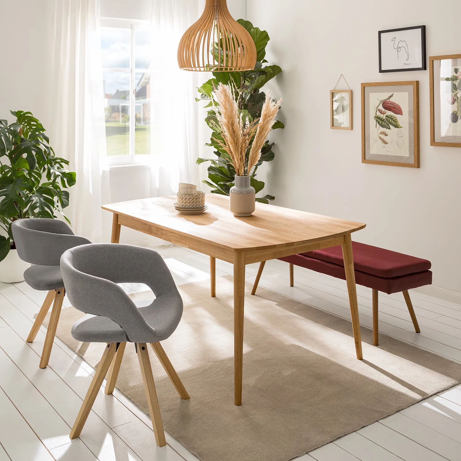 Mørteens Chaise à accoudoirs Buggio - Tissu / Hévéa massif - Tissu Cors: Granite - Lot de 2 5 Mørteens Chaise à accoudoirs Buggio - Tissu / Hévéa massif - Tissu Cors: Granite - Lot de 2 – Image 3