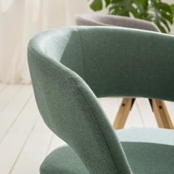 Mørteens Chaise à accoudoirs Buggio - Tissu / Hévéa massif - Tissu Cors: Gris menthe - Lot de 2 -Chaises Soldes 2022 1000312396 211202 13142200066 DETAILS P000000001000312396