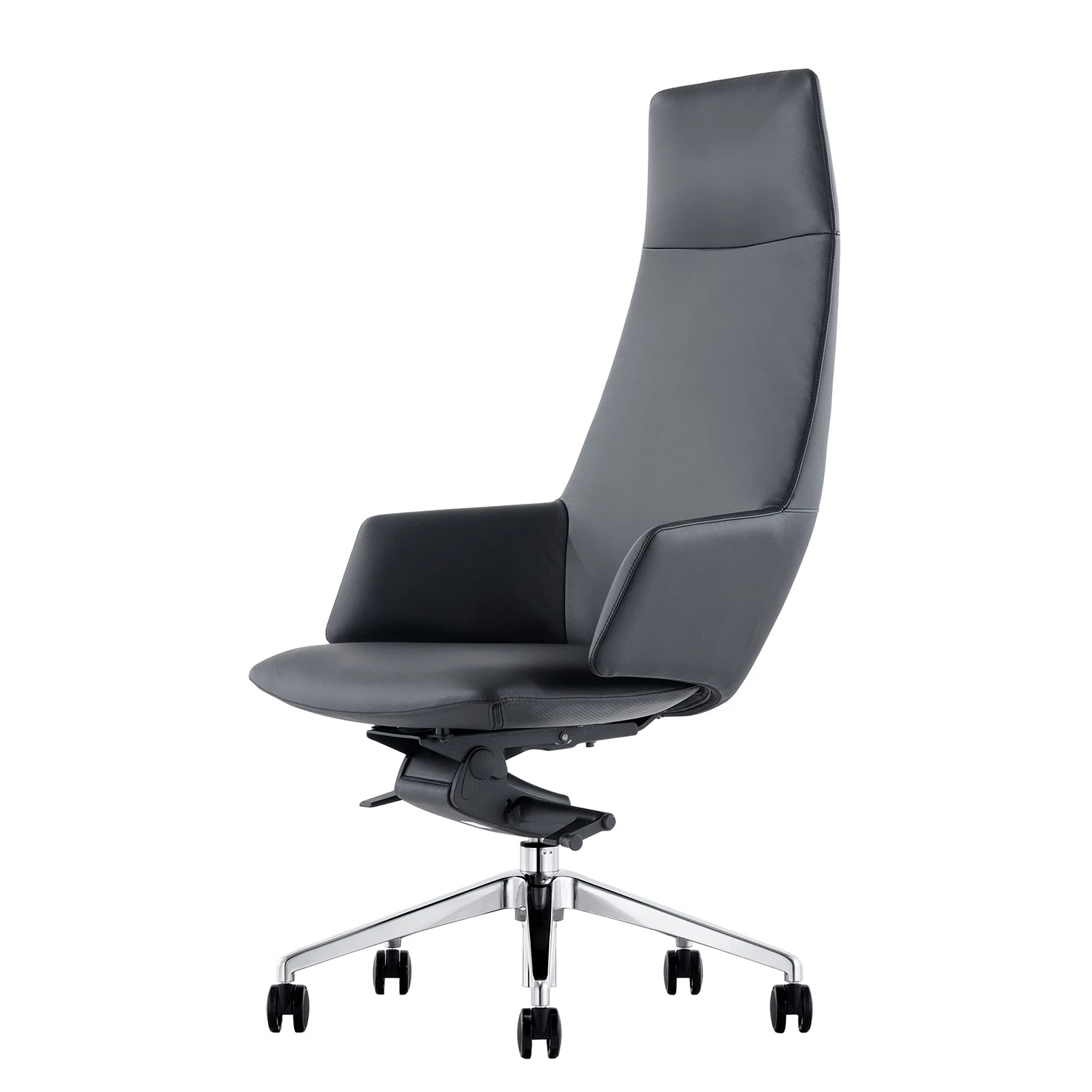 Fredriks Chaise de bureau Lowa - Cuir véritable / Aluminium - Noir / Argenté 3 Fredriks Chaise de bureau Lowa - Cuir véritable / Aluminium - Noir / Argenté