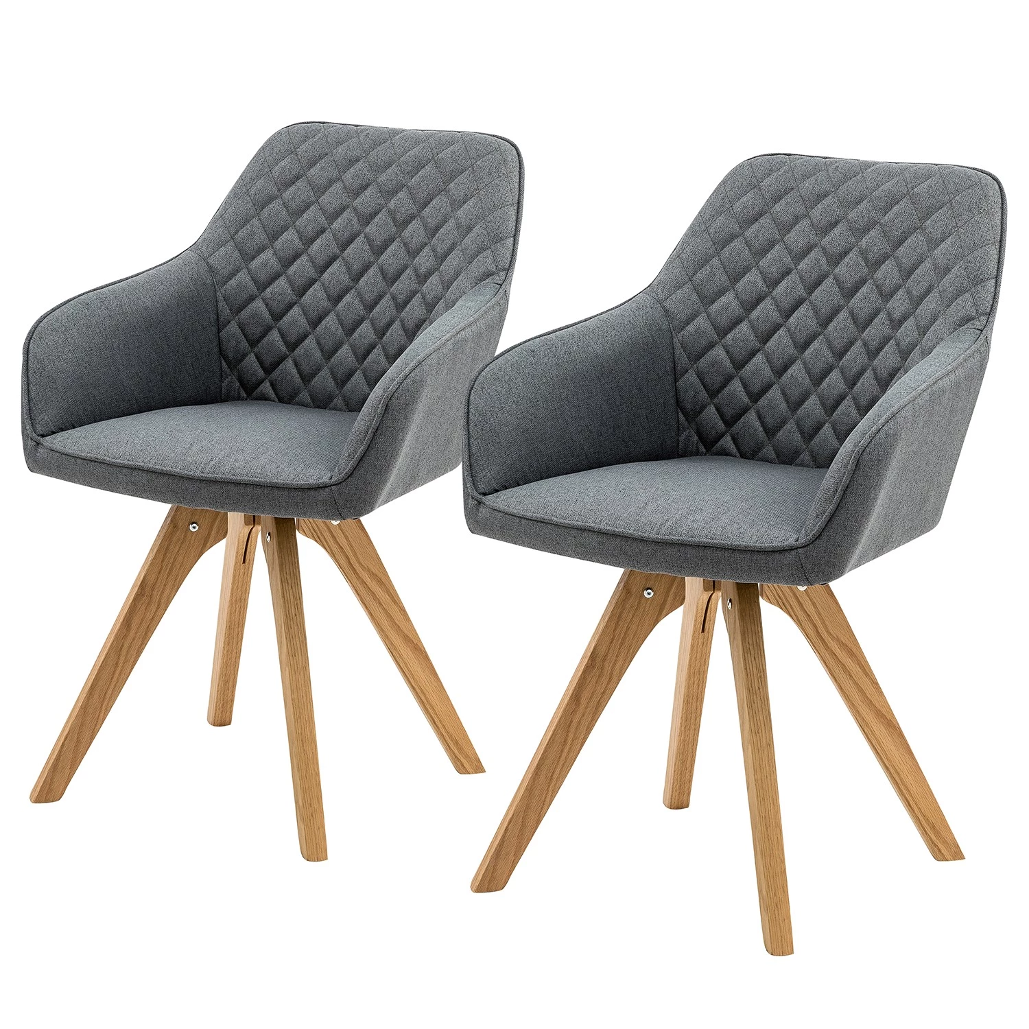 Loftscape Chaises à accoudoirs Nagoya (lot de 2) - Gris 3 Loftscape Chaises à accoudoirs Nagoya (lot de 2) - Gris