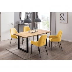 Loftscape Chaises à accoudoirs Modana (lot de 2) - Jaune moutarde -Chaises Soldes 2022 1000312461 211207 12102600301 MOOD DETAILS P000000001000312461 mood