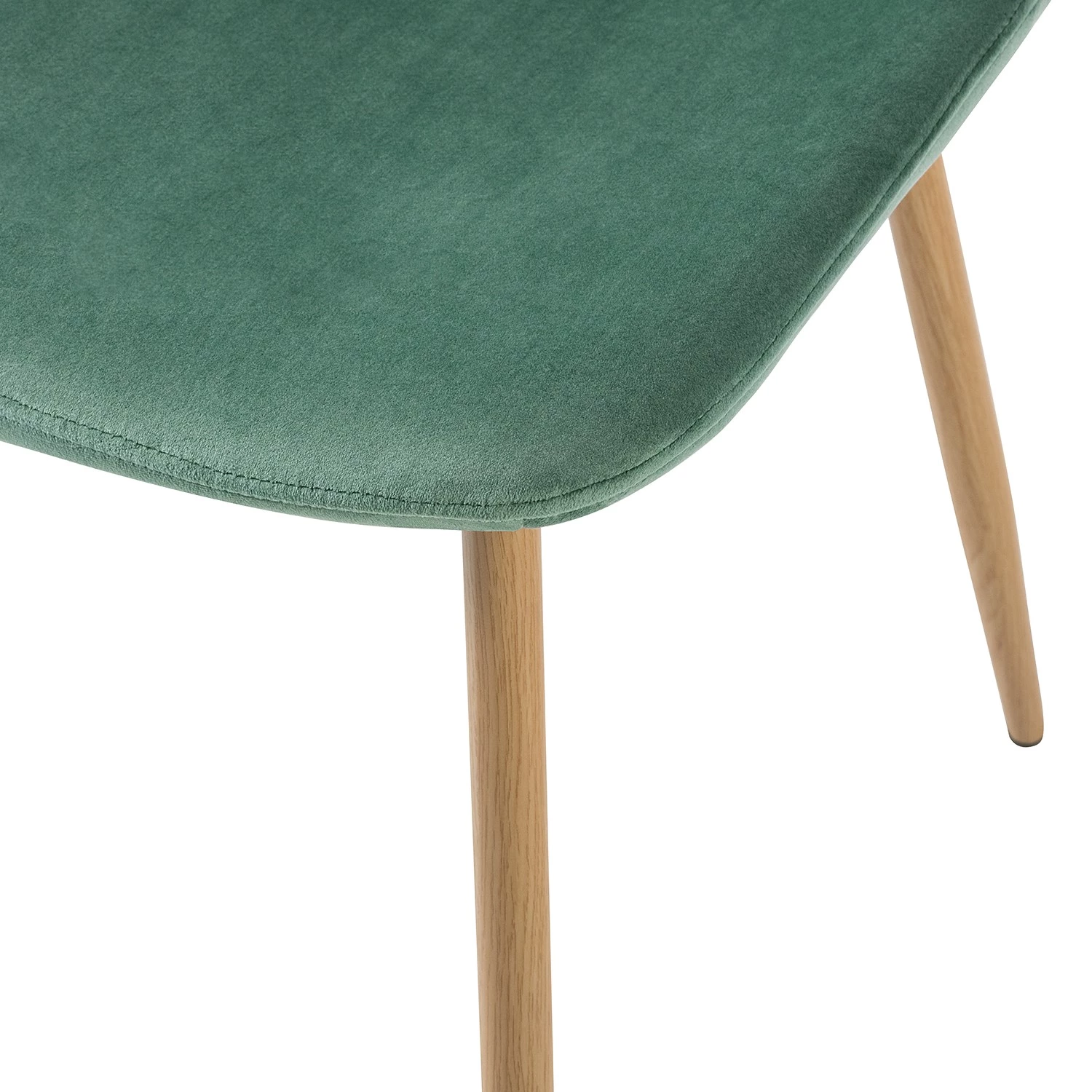 Jack & Alice Chaise capitonnée Iskmo VIII - Velours / Metall - Imitation chêne - Vert menthe - Lot de 4 10 Jack & Alice Chaise capitonnée Iskmo VIII - Velours / Metall - Imitation chêne - Vert menthe - Lot de 4 – Image 8