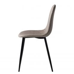 Mørteens Chaise capitonnée Iskmo VII - Imitation cuir / Métal - Noir - Taupe - Lot de 4 -Chaises Soldes 2022 1000312597 211210 09245800181 DETAILS P000000001000312597