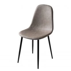 Mørteens Chaise capitonnée Iskmo VII - Imitation cuir / Métal - Noir - Taupe - Lot de 4 -Chaises Soldes 2022 1000312597 211210 09245800185 DETAILS P000000001000312597