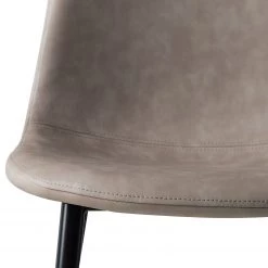 Mørteens Chaise capitonnée Iskmo VII - Imitation cuir / Métal - Noir - Taupe - Lot de 4 -Chaises Soldes 2022 1000312597 211210 09245800191 DETAILS P000000001000312597