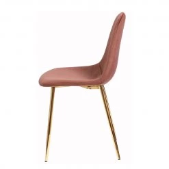 Jack & Alice Chaise Yoyce II - Velours / Métal - Doré - Velours Tiru: Saumon - Lot de 4 -Chaises Soldes 2022 1000312631 211206 08175200044 DETAILS P000000001000312631