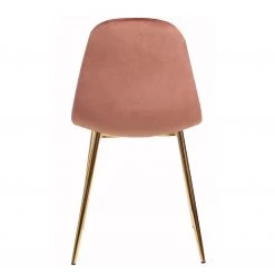 Jack & Alice Chaise Yoyce II - Velours / Métal - Doré - Velours Tiru: Saumon - Lot de 4 -Chaises Soldes 2022 1000312631 211206 08175200050 DETAILS P000000001000312631