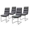 Fredriks Chaise cantilever Abenra - Tissu structuré / Acier - Acier inoxydable - Gris - Lot de 4 -Chaises Soldes 2022 1000313233 211209 14223300110 IMAGE P000000001000313233