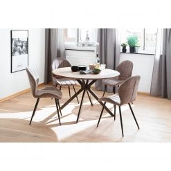 Loftscape Chaises Liena - Microfibre / Métal - Noir - Sable vintage - Lot de 4 -Chaises Soldes 2022 1000313389 211209 14223000048 MOOD DETAILS P000000001000313389 mood