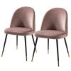 Jack & Alice Chaise capitonnée Farum - Velours / Acier - Noir - Velours Zala: Rose vieilli - Lot de 2 -Chaises Soldes 2022 1000313393 211208 12180300022 IMAGE P000000001000313393