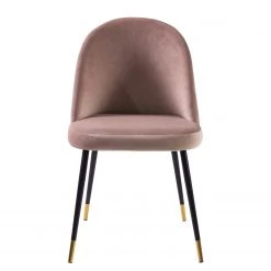 Jack & Alice Chaise capitonnée Farum - Velours / Acier - Noir - Velours Zala: Rose vieilli - Lot de 2 -Chaises Soldes 2022 1000313393 211208 12180300045 DETAILS P000000001000313393