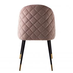 Jack & Alice Chaise capitonnée Farum - Velours / Acier - Noir - Velours Zala: Rose vieilli - Lot de 2 -Chaises Soldes 2022 1000313393 211208 12180300049 DETAILS P000000001000313393