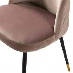 Jack & Alice Chaise capitonnée Farum - Velours / Acier - Noir - Velours Zala: Rose vieilli - Lot de 2 -Chaises Soldes 2022 1000313393 211208 12180300051 DETAILS P000000001000313393
