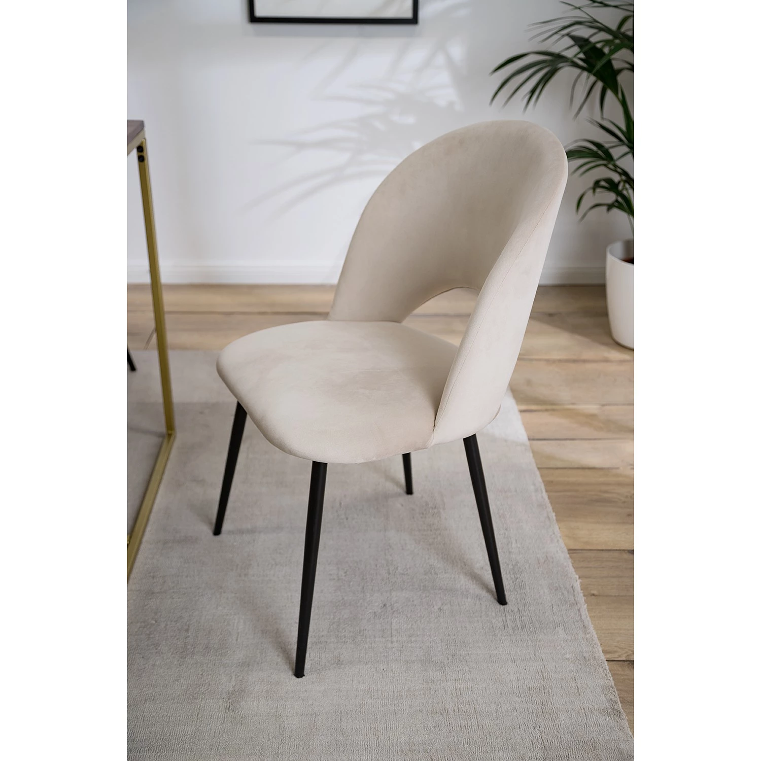 Jack & Alice Chaise capitonnée Salome - Crème - Lot de 2 5 Jack & Alice Chaise capitonnée Salome - Crème - Lot de 2 – Image 3