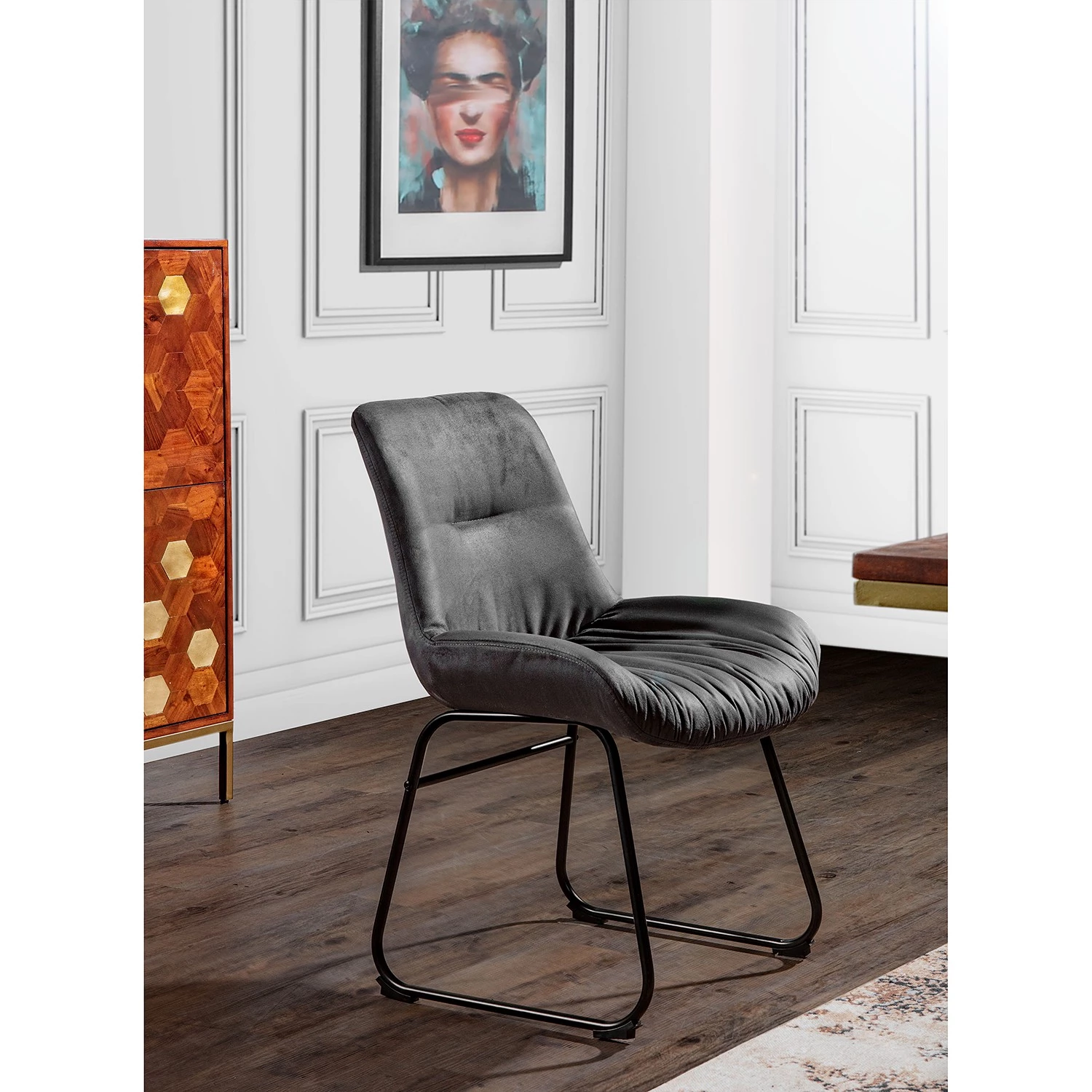 Loftscape Chaises capitonnées Vancouver (lot de 2) - Gris 4 Loftscape Chaises capitonnées Vancouver (lot de 2) - Gris – Image 2