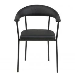 Loftscape Chaises à accoudoirs Otava (lot de 2) - Imitation cuir / Fer - Noir -Chaises Soldes 2022 1000319537 220128 12565700030 DETAILS P000000001000319537