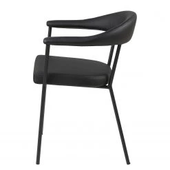 Loftscape Chaises à accoudoirs Otava (lot de 2) - Imitation cuir / Fer - Noir -Chaises Soldes 2022 1000319537 220128 12565700040 DETAILS P000000001000319537