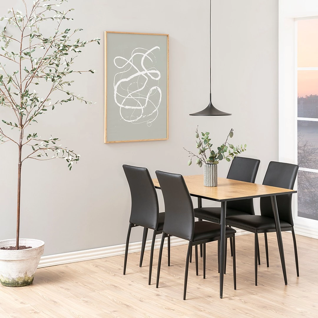 Loftscape Chaises capitonnées Domenica I (4) - Noir 4 Loftscape Chaises capitonnées Domenica I (4) - Noir – Image 2