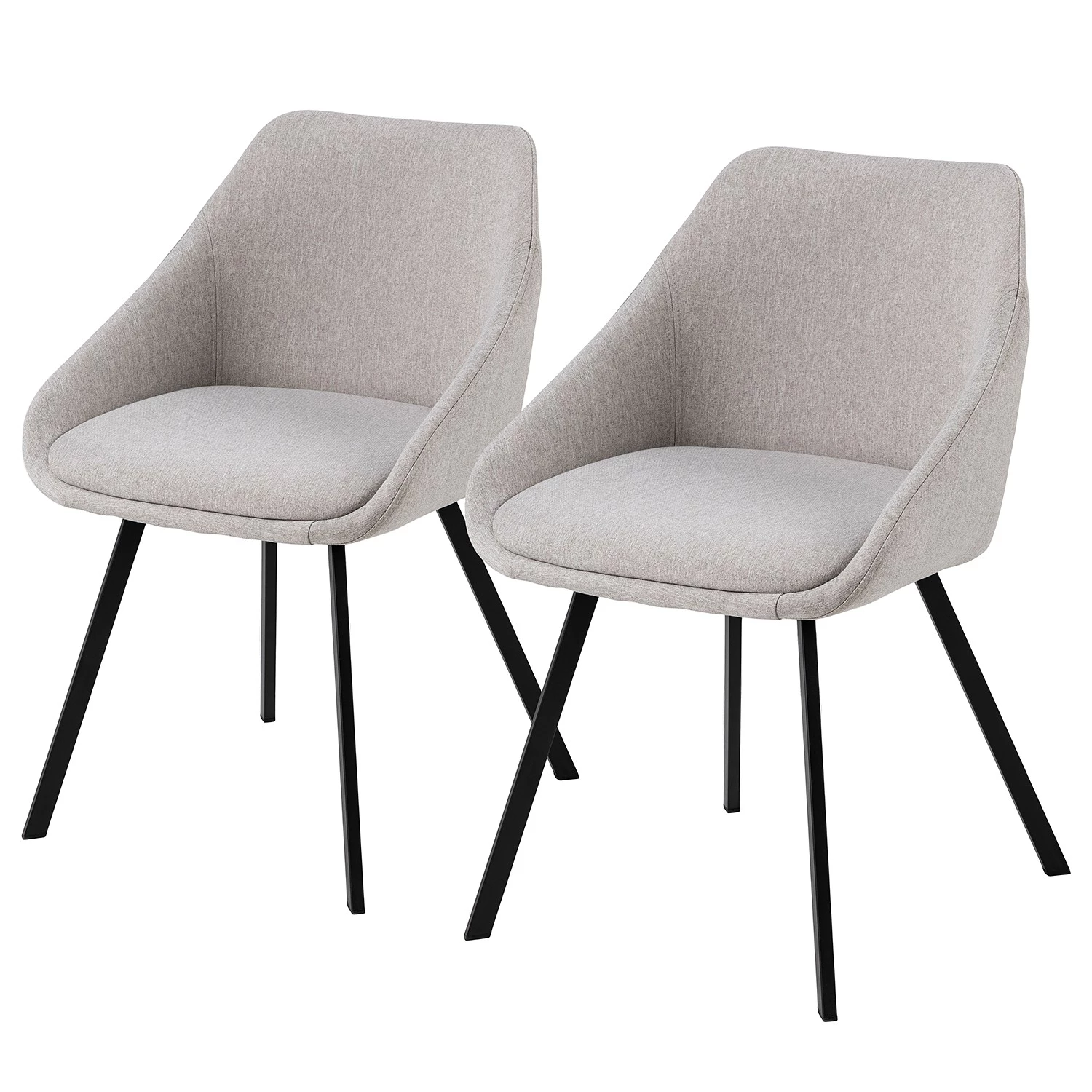 Loftscape Chaises à accoudoirs Melbert (lot de 2) - Gris lumineux 3 Loftscape Chaises à accoudoirs Melbert (lot de 2) - Gris lumineux