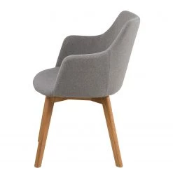 Loftscape Chaises à accoudoirs Kampen II (2) - Tissu / Chêne massif - Gris clair / Chêne -Chaises Soldes 2022 1000319569 220128 12565800040 DETAILS P000000001000319569