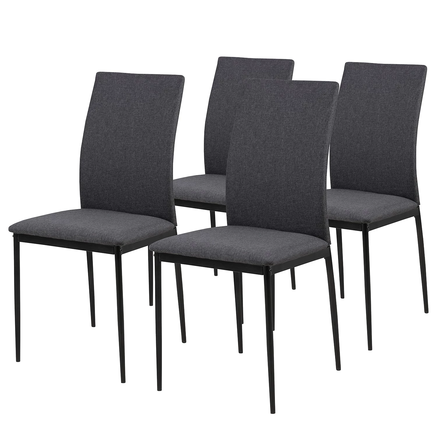 Loftscape Chaises capitonnées Domenica II (4) - Tissu / Fer - Gris / Noir 3 Loftscape Chaises capitonnées Domenica II (4) - Tissu / Fer - Gris / Noir