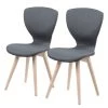 Loftscape Chaises capitonnées Monreale (lot de 2) - Tissu / Chêne massif - Gris / Chêne -Chaises Soldes 2022 1000319572 220128 1256590010 IMAGE P000000001000319572