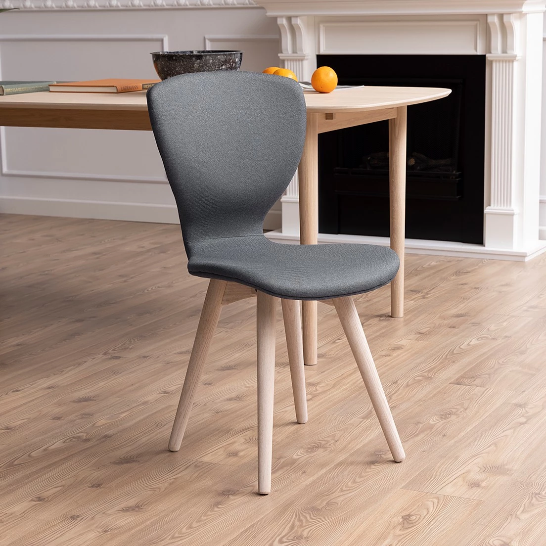 Loftscape Chaises capitonnées Monreale (lot de 2) - Tissu / Chêne massif - Gris / Chêne 4 Loftscape Chaises capitonnées Monreale (lot de 2) - Tissu / Chêne massif - Gris / Chêne – Image 2