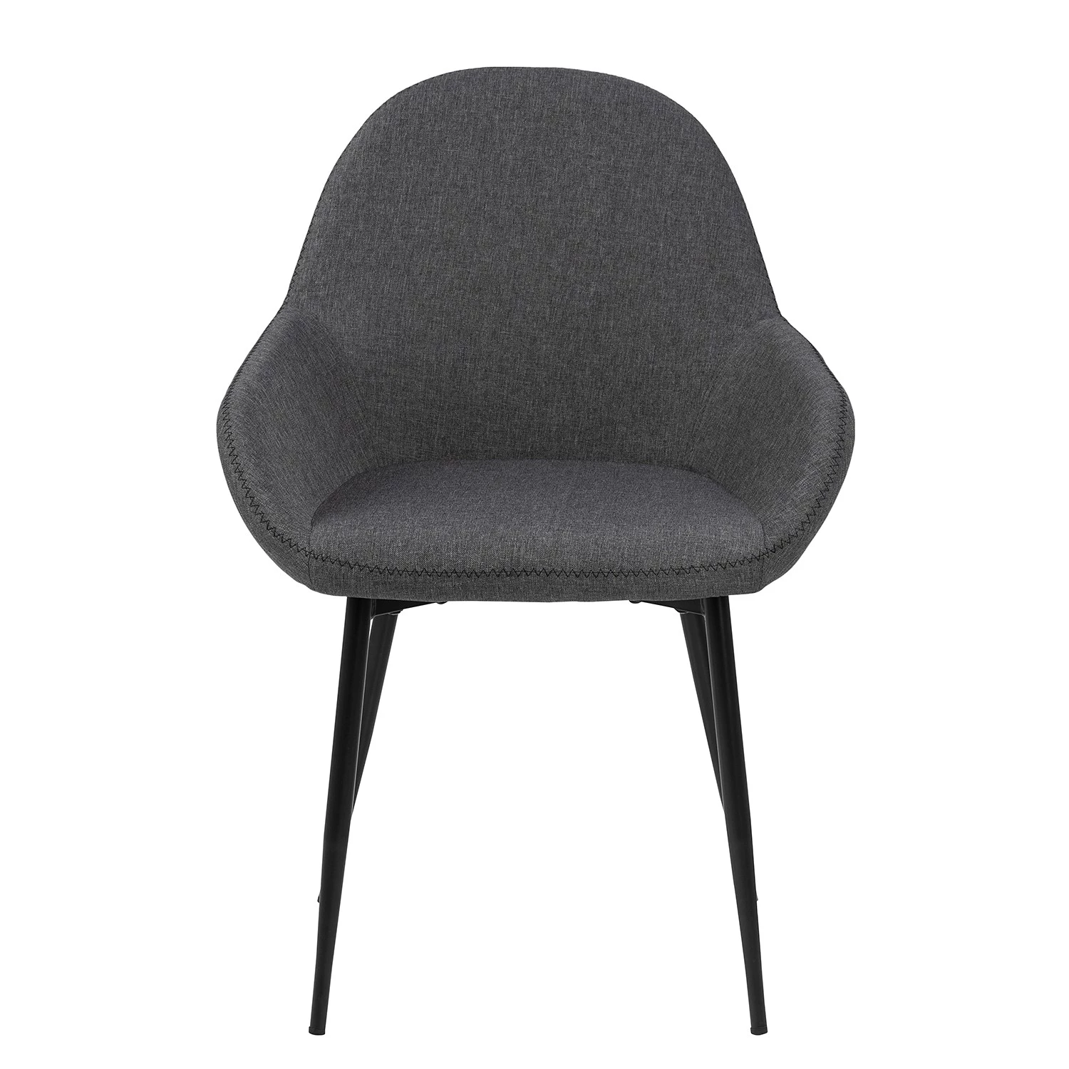 Loftscape Chaises à accoudoirs Kia II (lot de 2) - Tissu / Fer - Gris / Noir 5 Loftscape Chaises à accoudoirs Kia II (lot de 2) - Tissu / Fer - Gris / Noir – Image 3