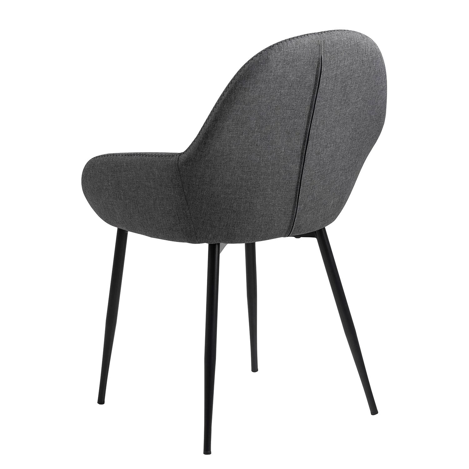 Loftscape Chaises à accoudoirs Kia II (lot de 2) - Tissu / Fer - Gris / Noir 7 Loftscape Chaises à accoudoirs Kia II (lot de 2) - Tissu / Fer - Gris / Noir – Image 5