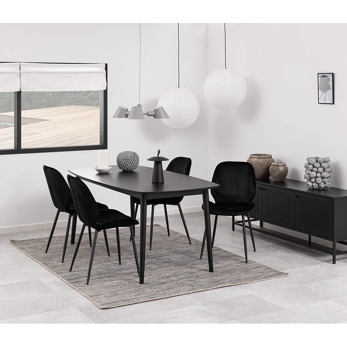 Loftscape Chaises capitonnées Kerang II (lot de 2) - Velours / Fer - Noir 5 Loftscape Chaises capitonnées Kerang II (lot de 2) - Velours / Fer - Noir – Image 3