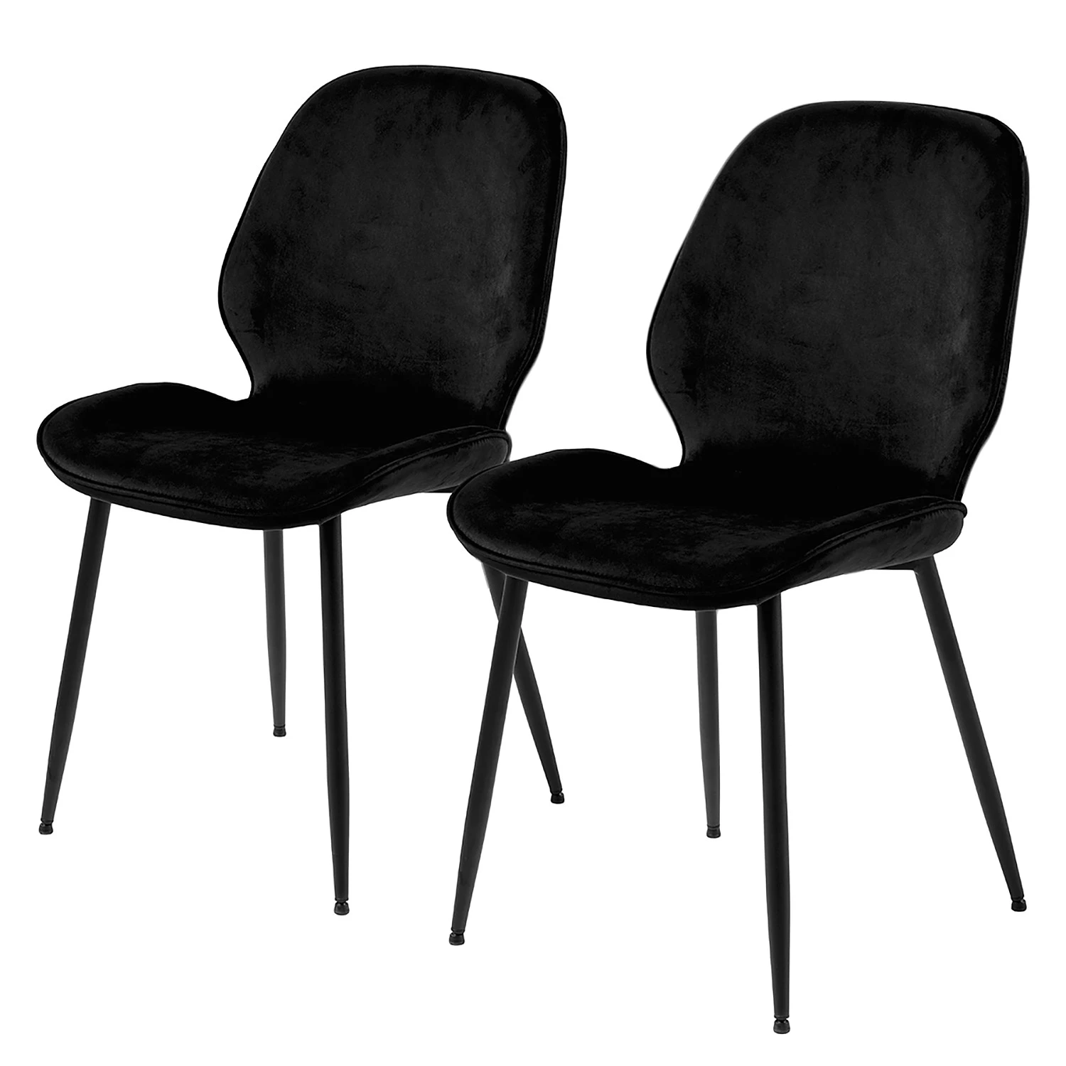 Loftscape Chaises capitonnées Kerang II (lot de 2) - Velours / Fer - Noir 3 Loftscape Chaises capitonnées Kerang II (lot de 2) - Velours / Fer - Noir
