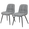 Loftscape Chaises capitonnées Oline (lot de 2) - Tissu / Fer - Gris clair / Noir