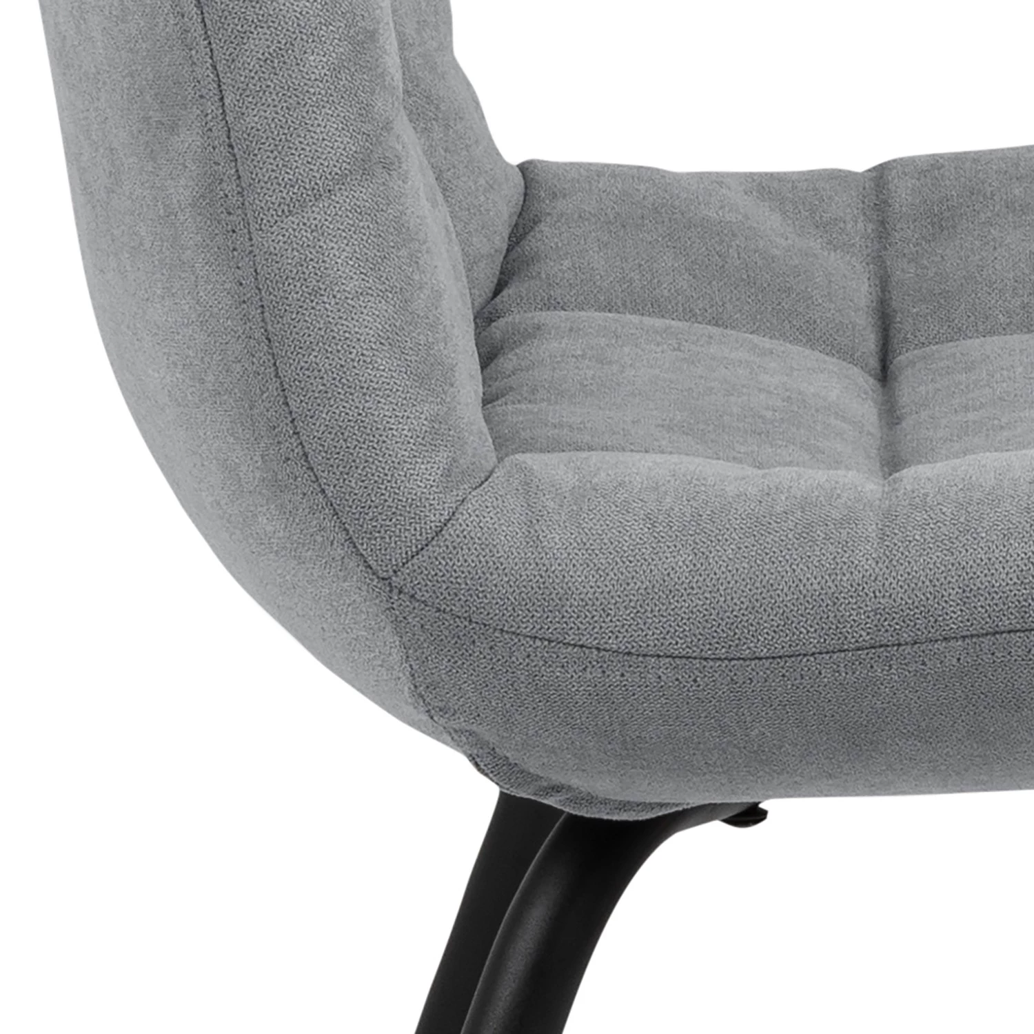 Loftscape Chaises capitonnées Oline (lot de 2) - Tissu / Fer - Gris clair / Noir 9 Loftscape Chaises capitonnées Oline (lot de 2) - Tissu / Fer - Gris clair / Noir – Image 7