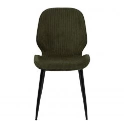 Loftscape Chaises capitonnées Kerang I (lot de 4) - Velours côtelé / Fer - Vert olive foncé / Noir -Chaises Soldes 2022 1000319627 220128 1257220030 DETAILS P000000001000319627
