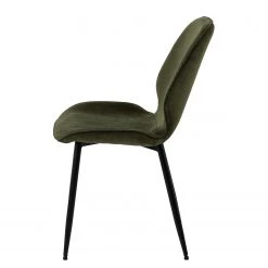 Loftscape Chaises capitonnées Kerang I (lot de 4) - Velours côtelé / Fer - Vert olive foncé / Noir -Chaises Soldes 2022 1000319627 220128 1257220040 DETAILS P000000001000319627