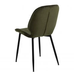 Loftscape Chaises capitonnées Kerang I (lot de 4) - Velours côtelé / Fer - Vert olive foncé / Noir -Chaises Soldes 2022 1000319627 220128 1257220050 DETAILS P000000001000319627