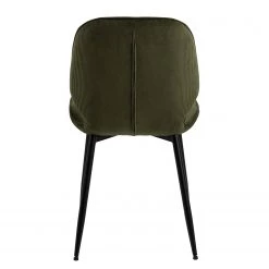 Loftscape Chaises capitonnées Kerang I (lot de 4) - Velours côtelé / Fer - Vert olive foncé / Noir -Chaises Soldes 2022 1000319627 220128 1257220060 DETAILS P000000001000319627