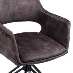 Loftscape Chaises à accoudoirs Moala II (lot de 2) - Velours / Acier - Gris vintage / Noir -Chaises Soldes 2022 1000329352 220203 161419000060 DETAILS P000000001000329352